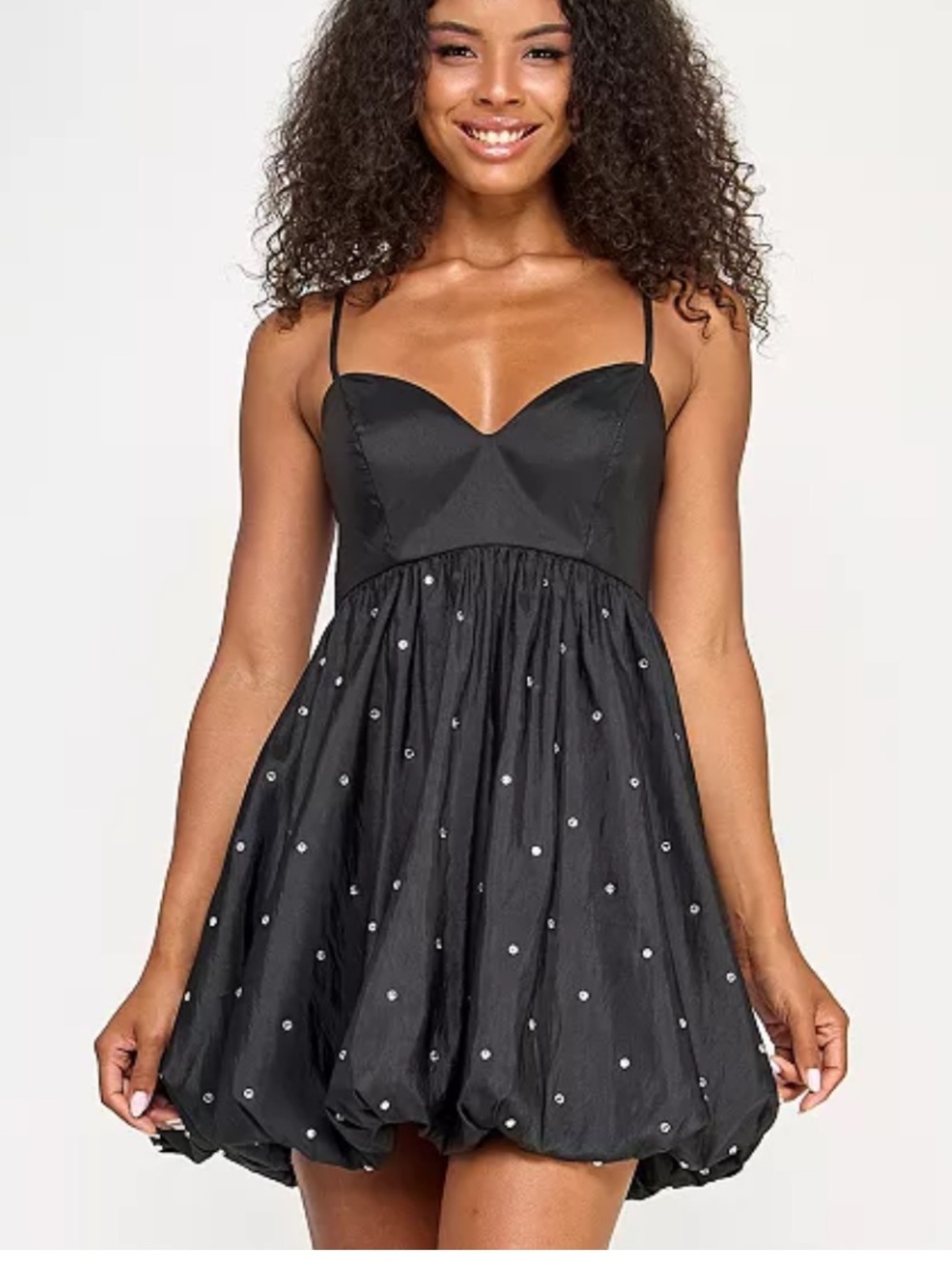 SENI & CADE Juniors' Rhinestone-Trim Taffeta Bubble Dress size 5/6 NEW